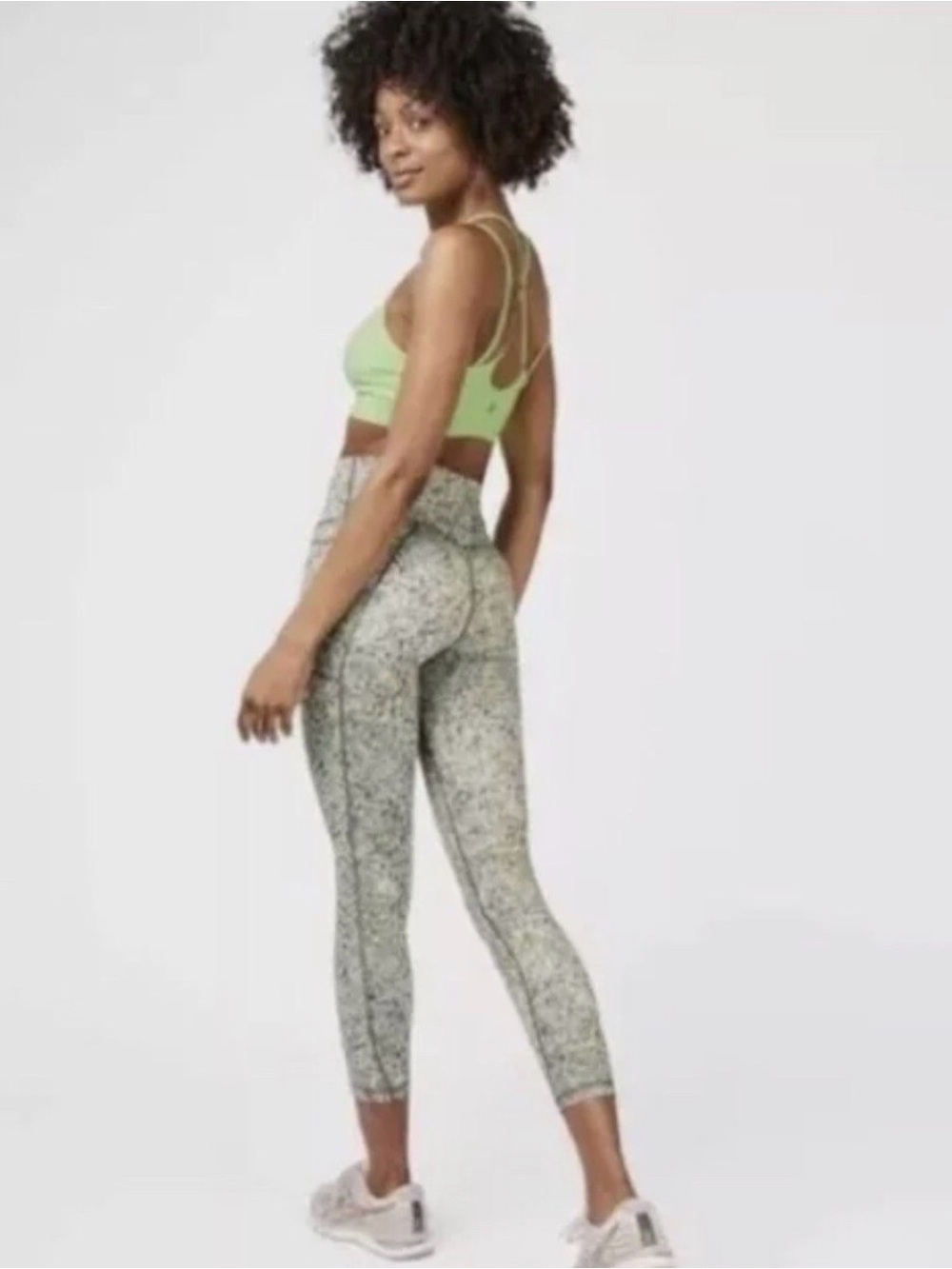 SWEATY BETTY Green Alert Pebble Print Super Sculpt 7/8 Leggings Sz XL Athletic - Picture 3 of 13